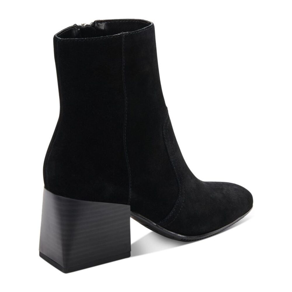 AQUA COLLEGE Womens Black Tora Round Toe Block Heel Heeled Boots 7.5 M - Picture 2 of 4